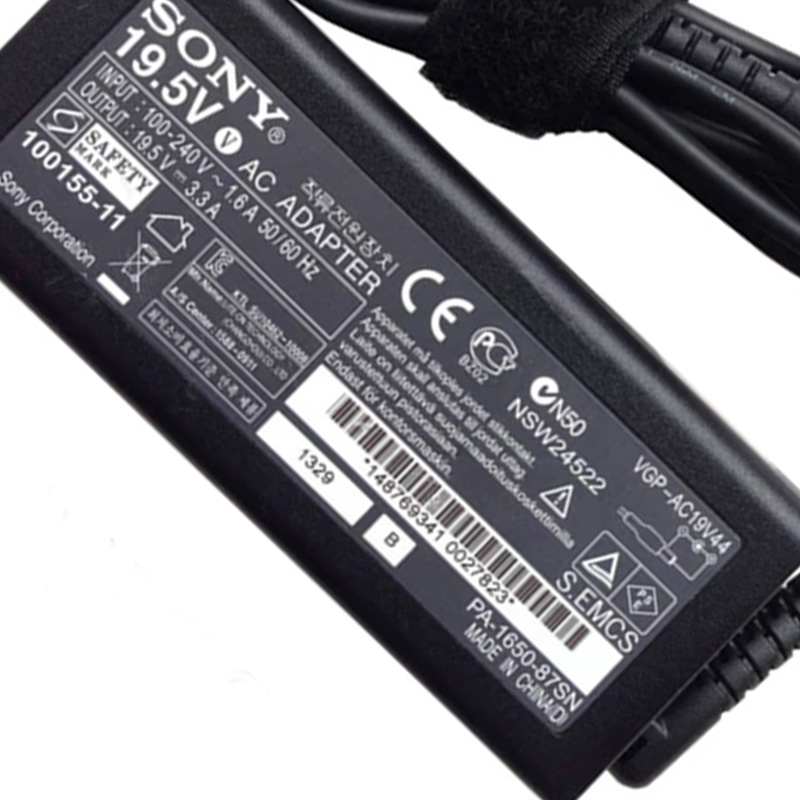 Original Sony 19.5V 3.3A 65W OEM Laptop AC Adapter Charger VGP-AC19V44, 6.5*4.4mm